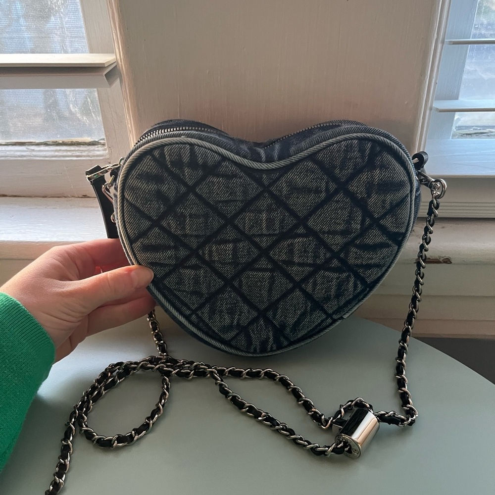 Heart-Shaped denim Crossbody Bag
